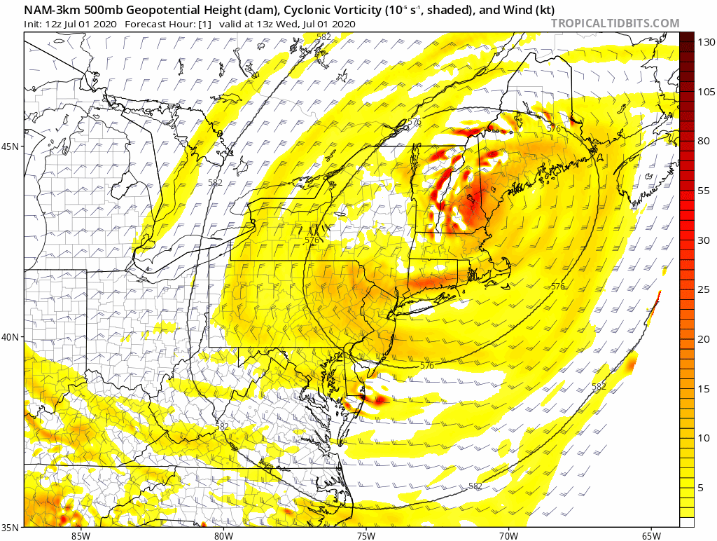 11:00 AM (Wednesday) | *Scattered strong-to-severe thunderstorms today as upper-level low continues to meander over the Northeast US*