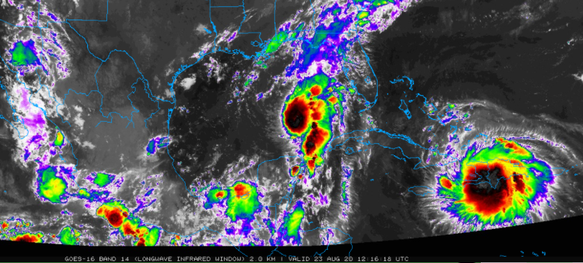 9:10 AM (Sunday) | ***Double-strike of tropical storms on the central/western Gulf of Mexico***