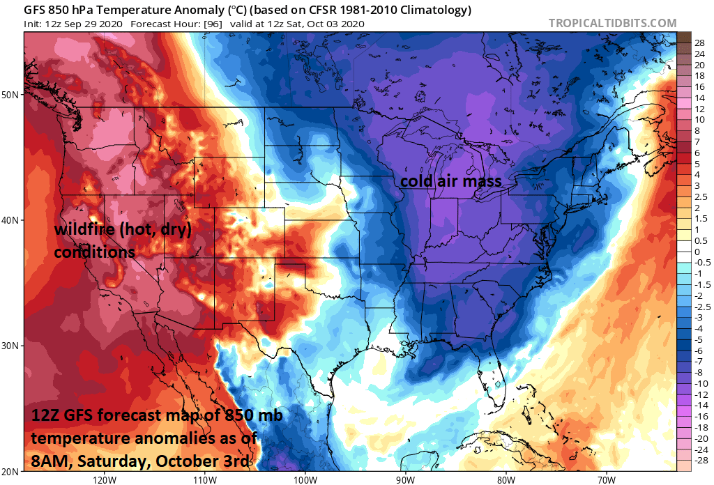 1:30 PM (Tuesday) | *Threat of heavy rainfall as slow-moving cold front grinds to the coast…reinforcing cool shot for the weekend…western states turn hotter and stay dry with enhanced wildfire threat*