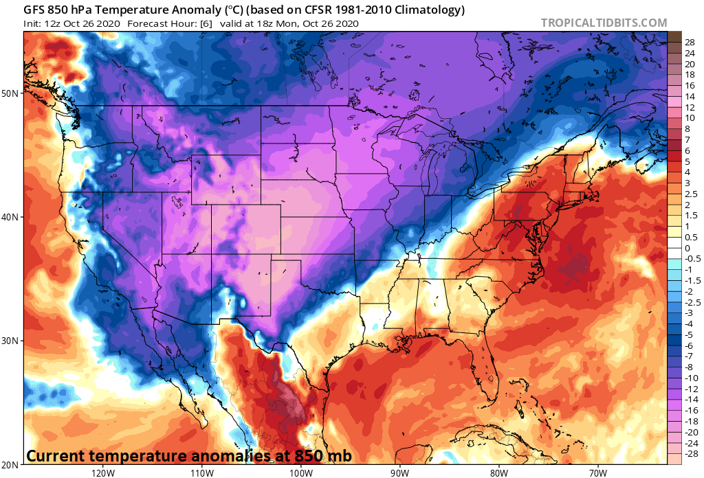 1:20 PM (Monday) | *Early season Arctic blast brings record-breaking cold and accumulating snow to the western and central US…portions of the Northeast US could see a changeover to snow at week’s end*