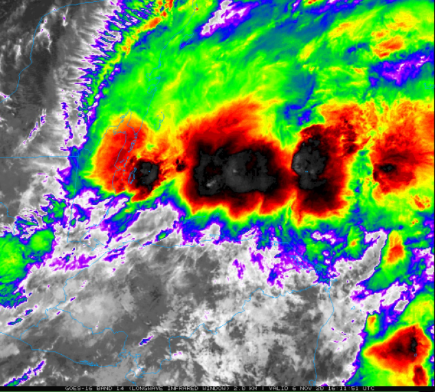 11:20 AM (Friday ) | *Remnants of “Eta” now back out over the warm waters of the Caribbean Sea…poses a threat to Cuba and southern Florida by early next week*
