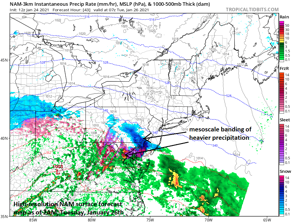 11:45 AM | **Wintry mess of snow, ice, and rain coming to the Mid-Atlantic with small accumulations…late week storm headed to the Carolinas with little impact likely in DC, Philly, NYC**