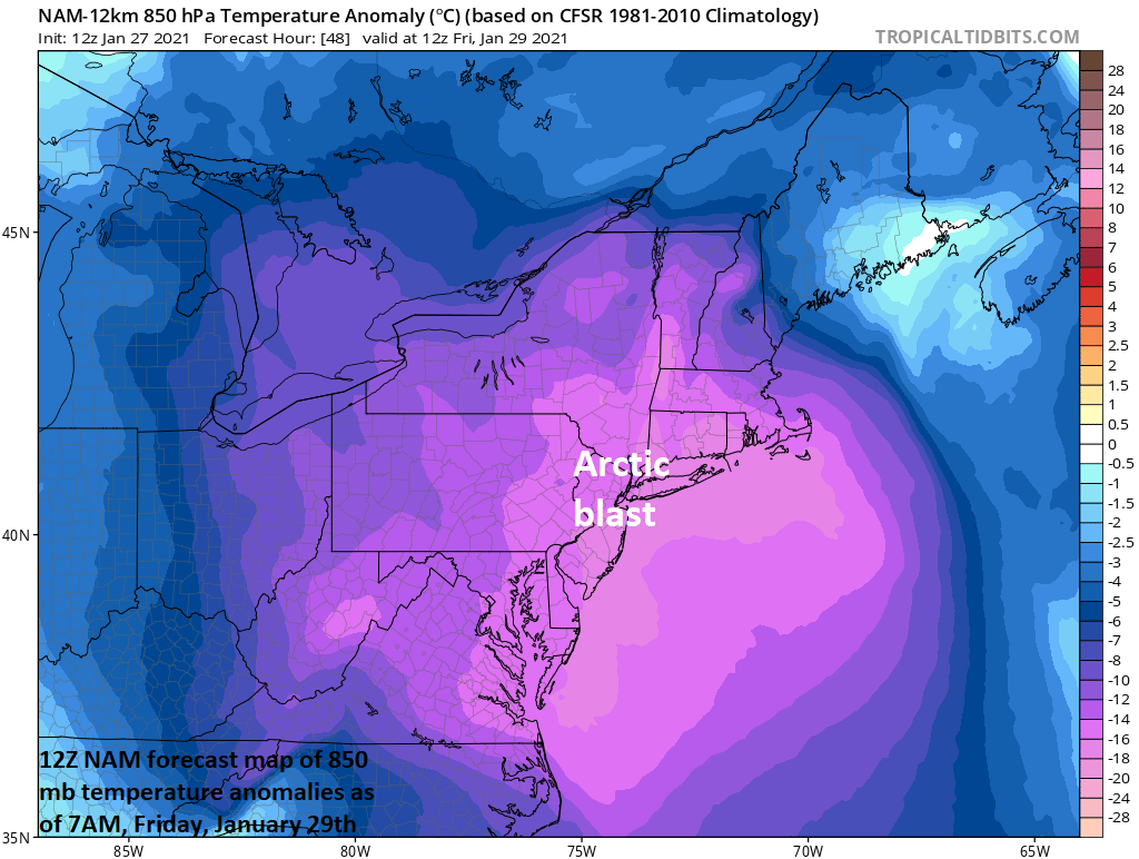 11:50 AM (Wed) | ****An Arctic blast on the way with increasing NW winds later Thursday…coldest weather yet this season on Friday…winter storm threat later this weekend into early next week****