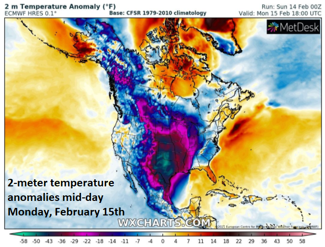 11:30 AM | ***Historic cold in central US…snow, ice storm TX/LA to Ohio Valley…icing tonight in Mid-Atlantic confined to areas well north/west of I-95…accumulating snow possible early Thursday***