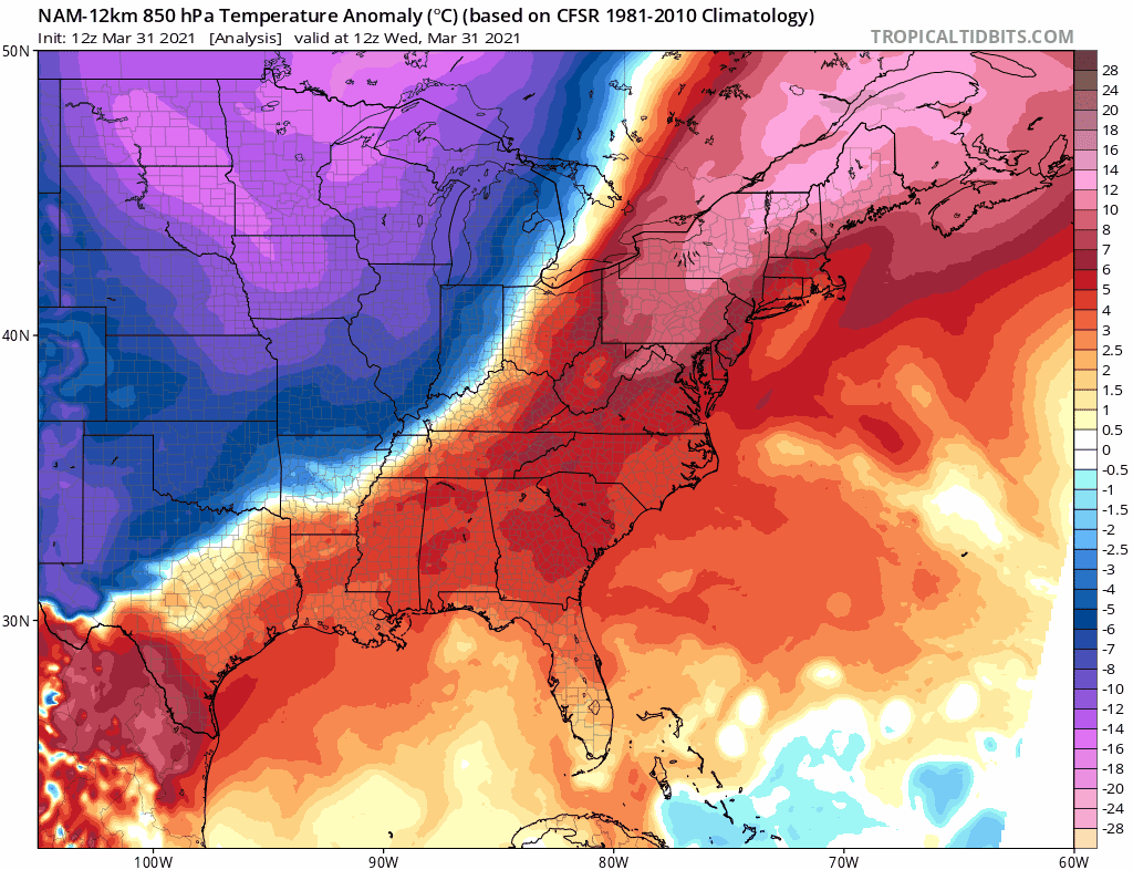 12:20 PM (Wed) | *Soaking rain later today into early Thursday with cold blast to follow…temperatures to drop to or just below the freezing mark…some snowflakes in the mix as well*