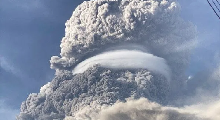Caribbean volcanic eruption