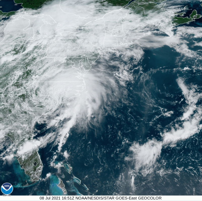 1:15 PM | *Tropical Storm Elsa moving through the Carolinas on the way to the Mid-Atlantic/NE US…heavy rain/possible strong-to-severe thunderstorms…highest wind gusts along coastal sections*