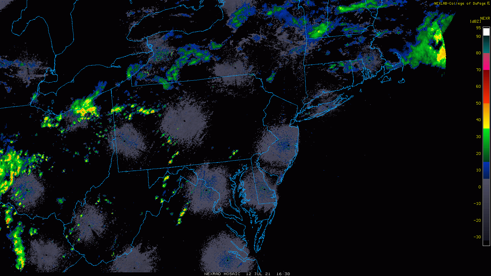 1:45 PM (Monday) | ***Late day and evening thunderstorms can be on the strong-to-severe side in the I-95 corridor with heavy rainfall, frequent lightning and damaging wind gusts***