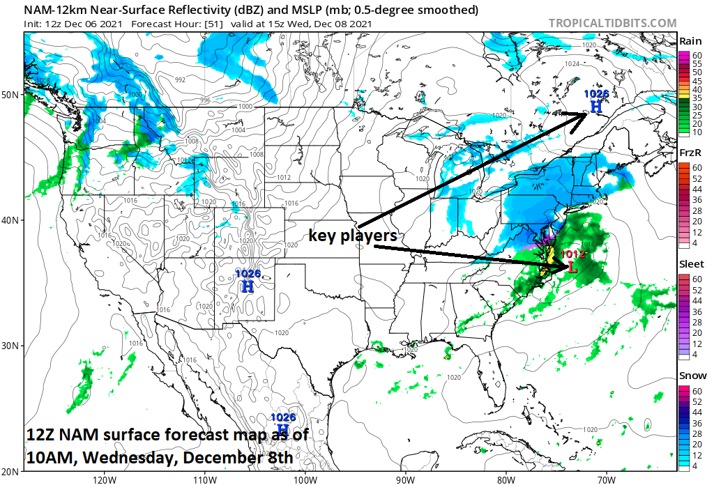 11:00 AM | *Strong cold front arrives late today with powerful winds…some snow possible at mid-week in the Mid-Atlantic/Northeast US...another active front this weekend*