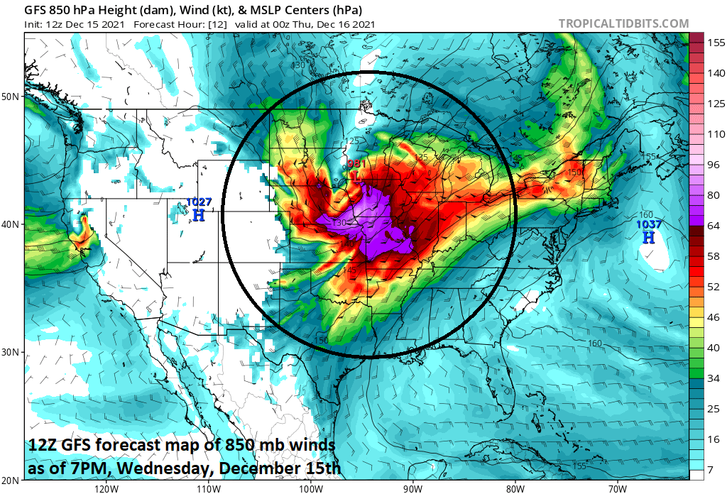12:00 PM | *Intensifying storm to rock the middle of the nation with tremendous wind gusts of 80-100 mph…power outages already on the rise...severe weather, record warmth...blizzard-like conditions*