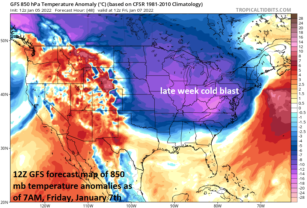 11:20 AM | ***Accumulating snow tomorrow night into early Friday…cold blasts to continue into next week***
