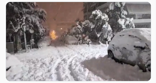 Blizzard in Greece