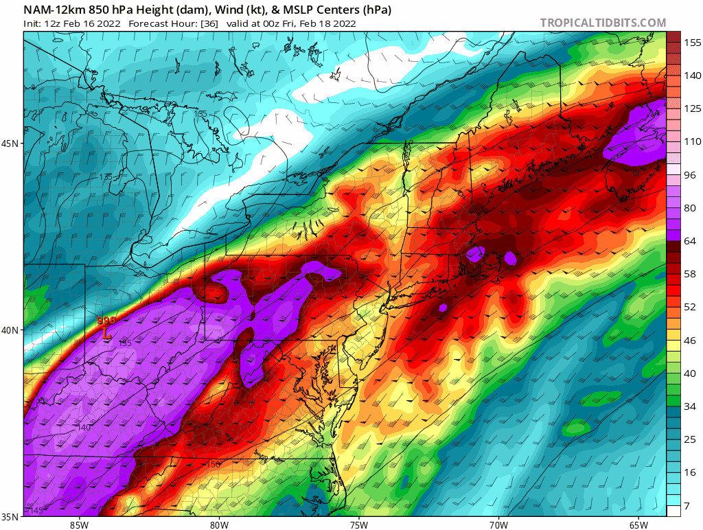 10:15 AM | ***Powerful winds late tomorrow night into early Friday associated with strong front…time period of most concern is immediately following the passage of the front with a pressure surge***