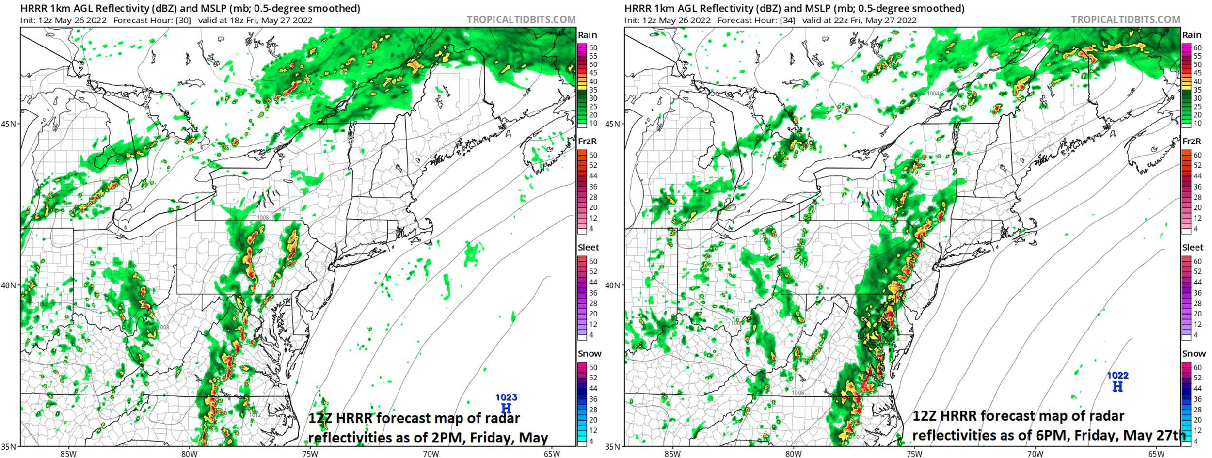 ****Showers and possible severe thunderstorms in the Mid-Atlantic region on Friday and Friday night…holiday weekend starts off unsettled, but should end well though it’ll get very warm****