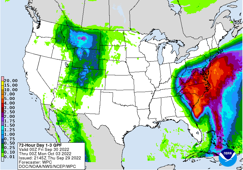 ****Ian returns to hurricane status as it heads towards landfall on Friday in South Carolina…remnants of Ian to bring heavy rain, gusty winds to the Mid-Atlantic later Friday and this weekend****