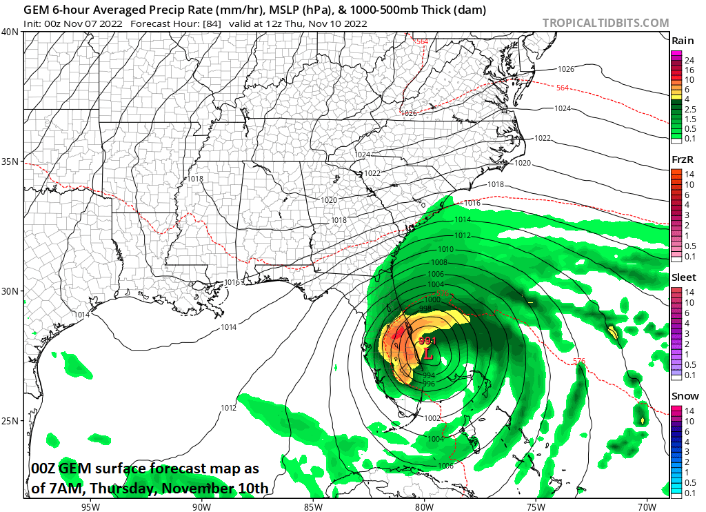 9:00 AM | ***Tropical Storm Nicole to reach Florida later in the week…possibly reaches hurricane status…moisture to ride up along east coast…part of transition to much colder pattern***