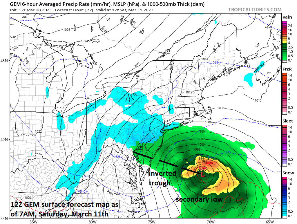 1:00 PM | ***Two upcoming threats of rain/snow in the Mid-Atlantic…Friday into early Saturday…Sunday night into Monday...first system to feature inverted trough, off-shore rapid intensification***
