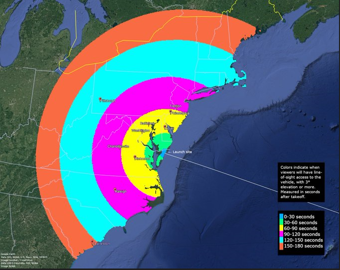 2:45 PM | *NASA Wallops rocket launch this evening should be visible in the Mid-Atlantic region…weather looking good*