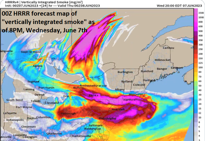 10:45 AM | ***Overall weather pattern continues to bring smoke to the Mid-Atlantic along with comfortable temperatures and low humidity…glimmer of hope for a decent rainfall early next week***