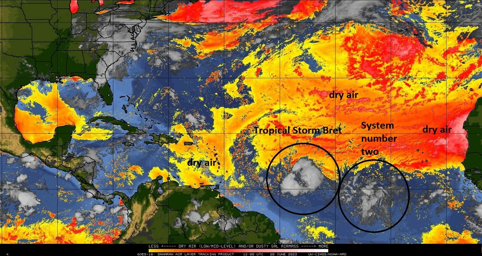 10:15 AM (Tuesday) | *Tropical Storm Bret can intensify into hurricane status in the near-term, but some weakening is likely thereafter*