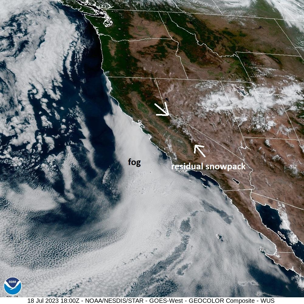 An interesting satellite image of California