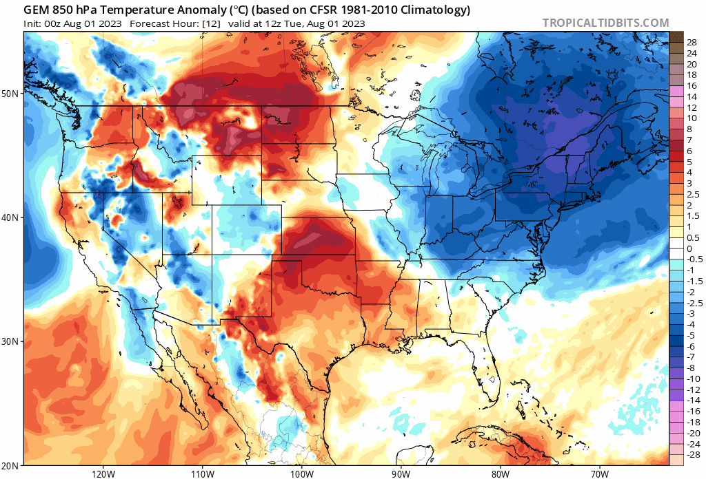 9:15 AM | *Cooler-than-normal air masses to impact much of the nation as we progress through August…summer so far has featured nearly normal temperatures on a nationwide basis*