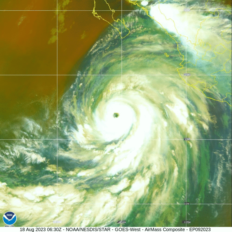 9:30 AM (Friday) | ****Hilary peaks overnight as a category 4 "major" hurricane...significant impacts coming to SoCal and other parts of SW US despite upcoming weakening phase****