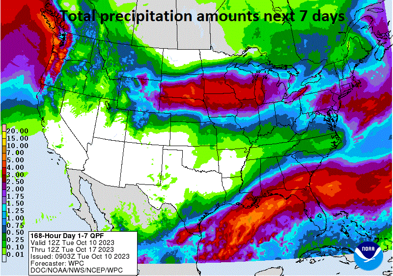 9:30 AM | **Pacific Ocean-to-Gulf of Mexico "tropical hand-off"…yet another weekend rain event Mid-Atlantic region**