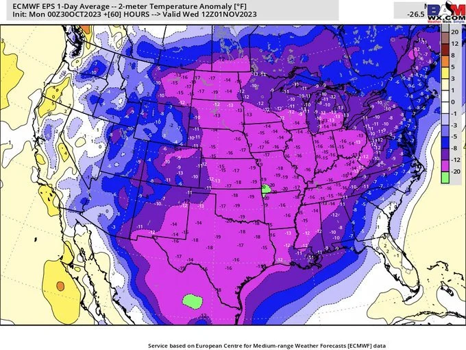 11:00 AM | **Cold air outbreak sweeping across the nation on its way to the eastern states…numerous records to be set with this cold shot…additional cold outbreaks next couple of weeks**