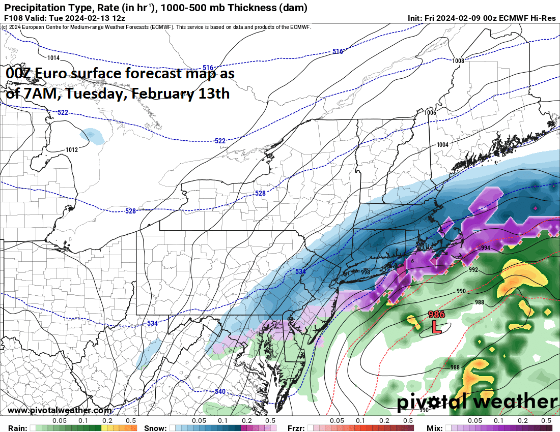 12:00 PM | ***Rain-to-snow scenario in the Mid-Atlantic region from later Monday into Tuesday...accumulations are possible; especially, to the north of the PA/MD border***