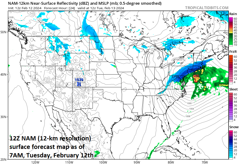 2:45 PM | ****Rain early tonight mixes with sleet late...changes to accumulating snow by early tomorrow in much of DC-to-Philly-to-NYC corridor…impact on AM commute in many spots…a dynamic storm****