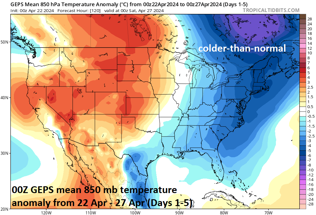 10:30 AM | **Much warmer weather pattern begins early next week across the eastern half of the nation coinciding pretty closely with the transition from April to May**