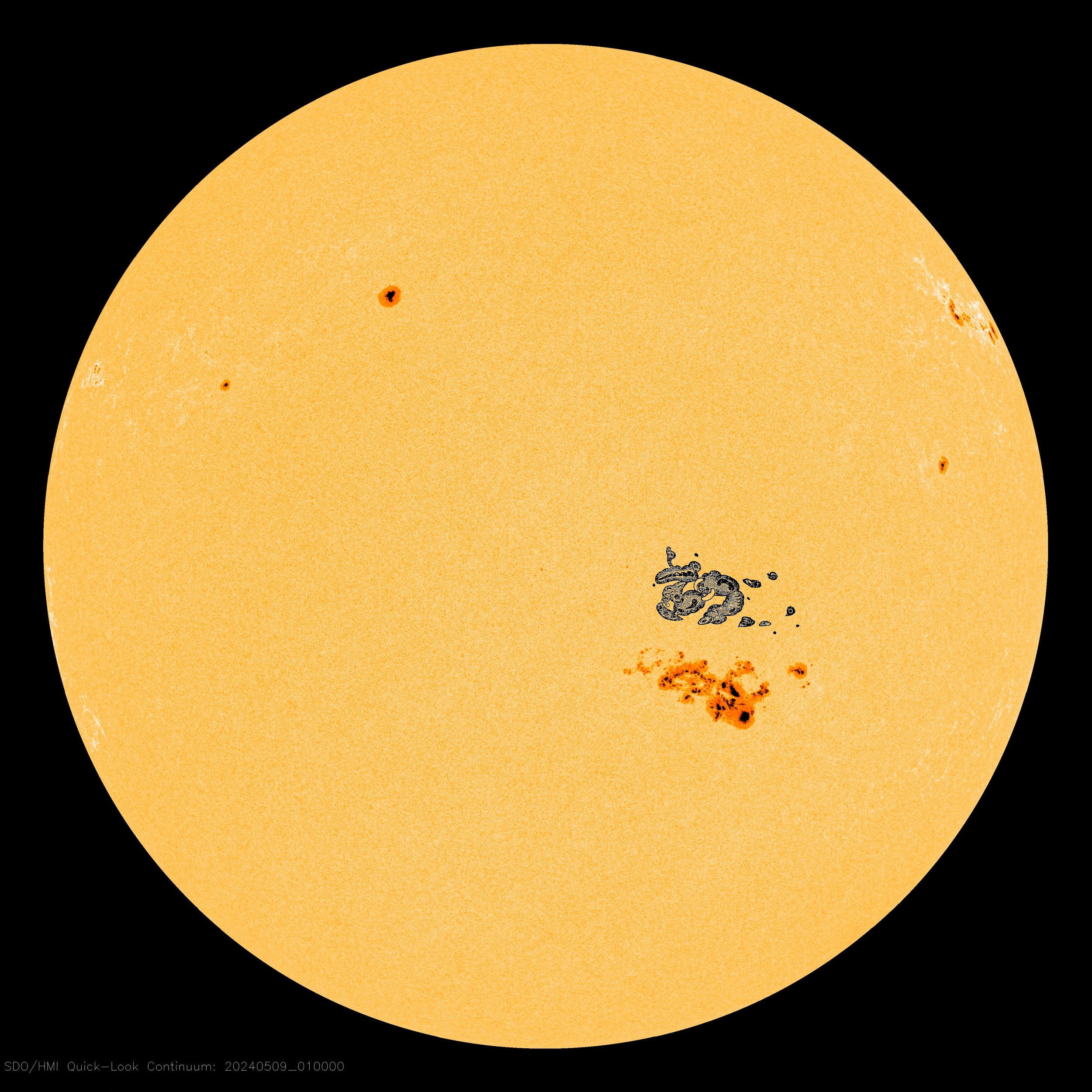 Large sunspot region on May 8th, 2024 that rivals "The Carrington Event"