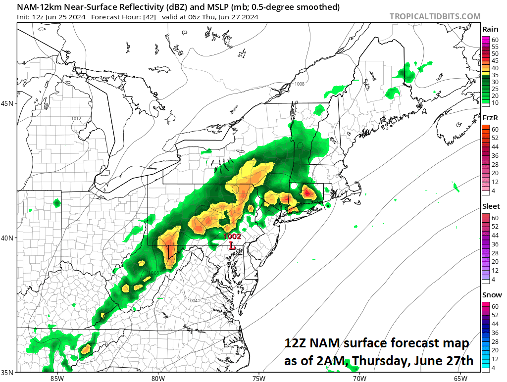 1:45 PM | **Strong-to-severe thunderstorms on the table in the Mid-Atlantic region from late tomorrow into tomorrow night**