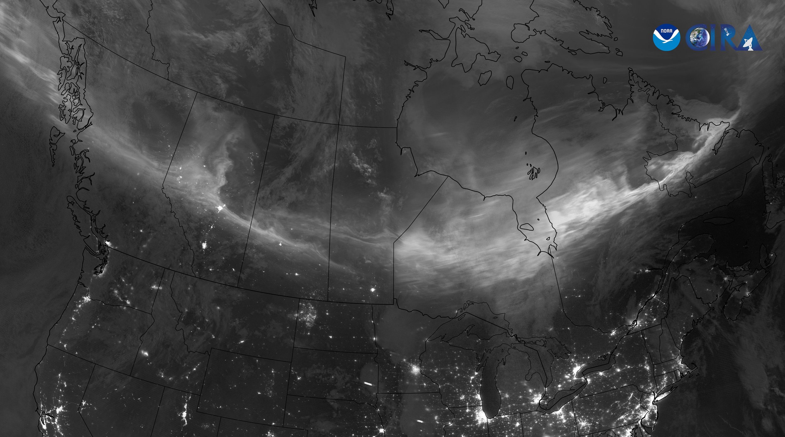 Northern Lights Captured on Satellite