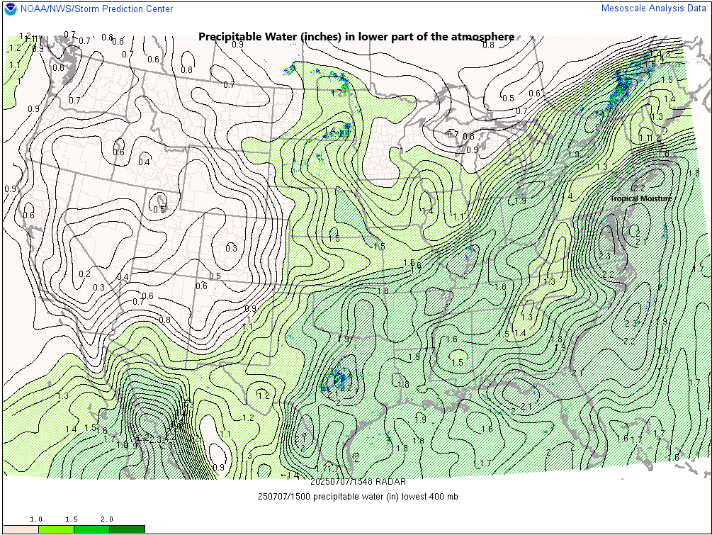 Monday Mid-Day Update - ***Tropical moisture enhances the threat of flooding downpours in the Mid-Atlantic region...daily threat of showers and storms likely to last right to the weekend***