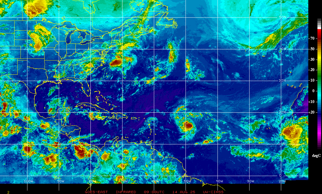 Thurs 14 Aug 2025 "Latest on Tropical Storm Erin...rapid intensification on the table this weekend"
