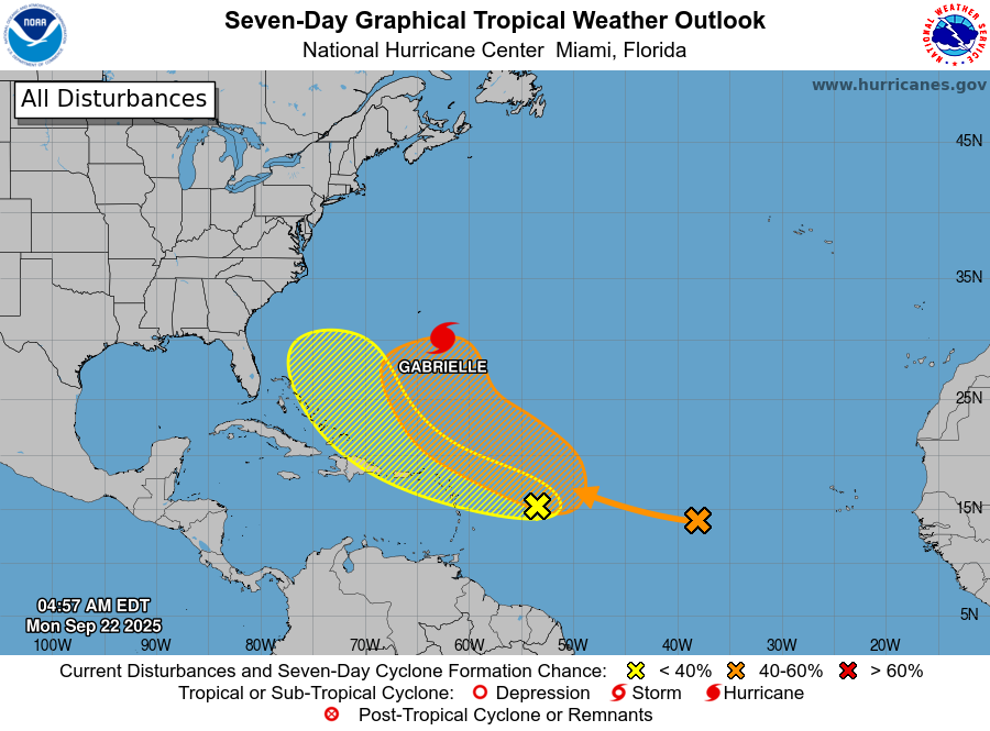 Mon 22 Sept 2025 "Very active tropical scene in the Atlantic (and Pacific)...beneficial rain coming"
