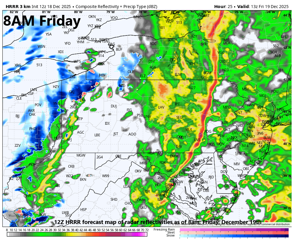 ***Strong cold front barrels through the area early Friday...brings heavy rain, powerful winds, and maybe even a gusty thunderstorm...temperatures rise later tonight and then drop sharply on Friday***