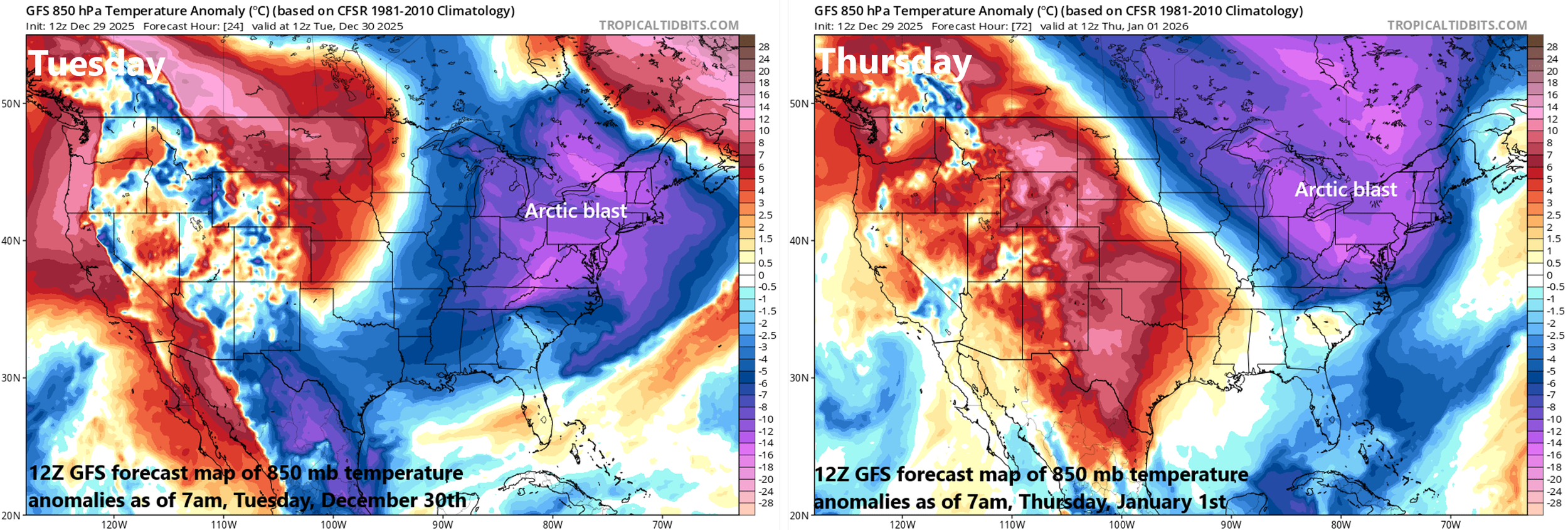 ***Winds kick up as much colder air arrives...2026 starts with another Arctic blast and perhaps some snow...two important developments in the atmosphere increase east coast storm chances***