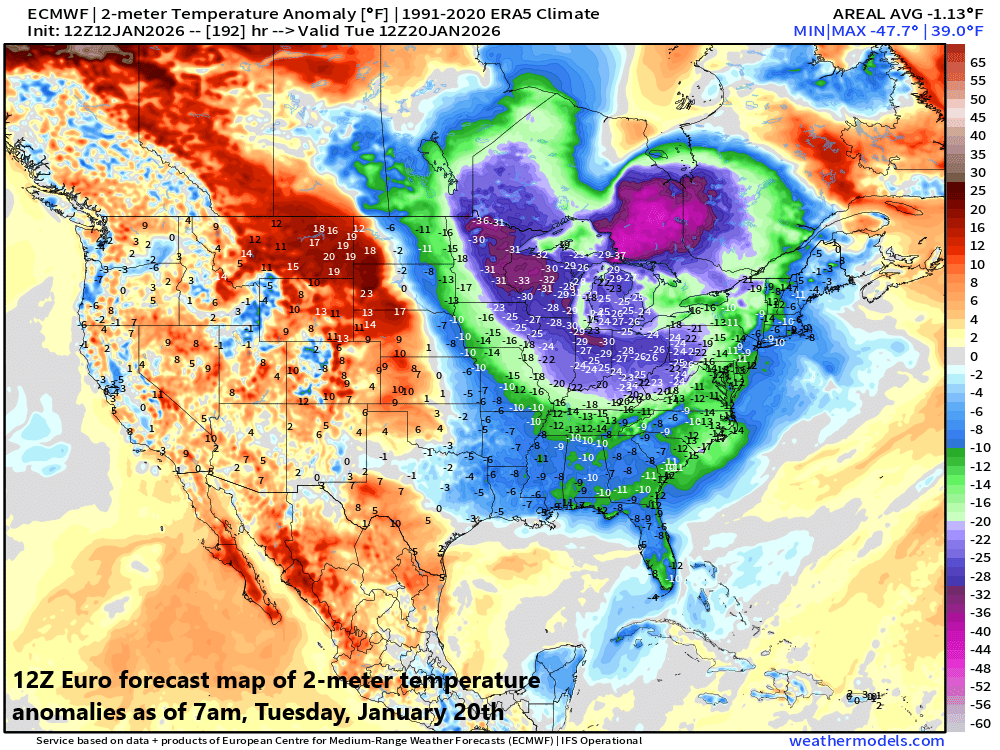 ***An active and cold weather pattern setting up for the second half of January across much of the northern US...extreme cold is on the table***