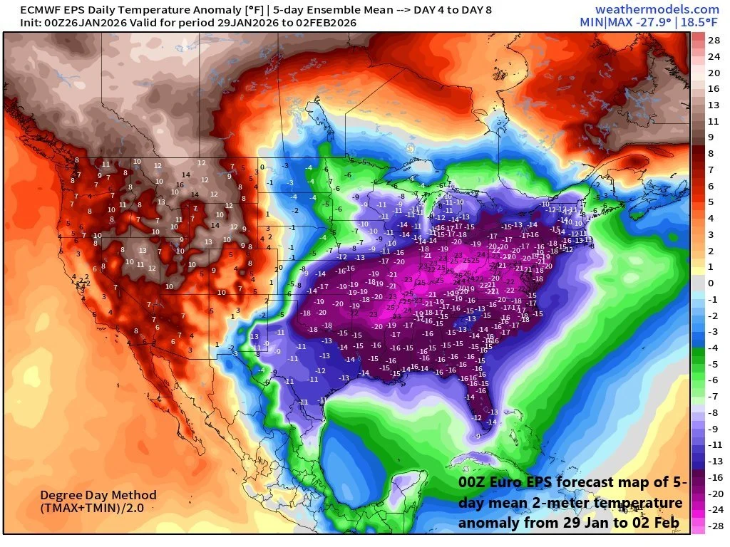 ****Memorable stretch of cold in terms of both magnitude and duration...near 0 degrees for overnight lows on multiple occasions…potential coastal storm this upcoming weekend****