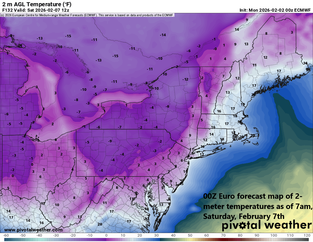 ****Bitter cold this weekend with a direct discharge of Arctic air from eastern Canada...snow showers and possible squalls with Arctic front...powerful winds on both weekend days****