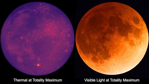 "Hot" spots revealed during total lunar eclipse