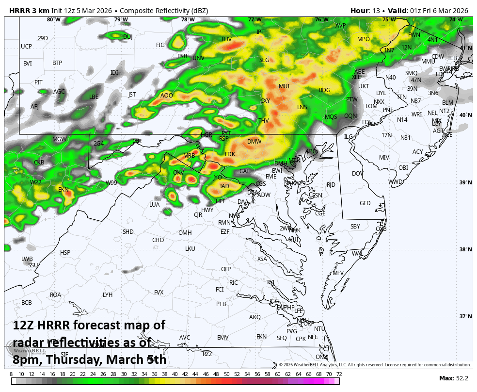 **Active pattern can bring a rumble of thunder to parts of the Mid-Atlantic region later this evening, and severe weather is a threat on Friday in the nation’s mid-section** 