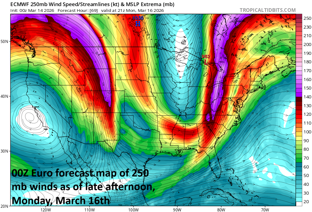****Intense storm system to have an impact on a large part of the nation in the Sunday/Monday/Tuesday time period…ranging from blizzard conditions to severe weather****