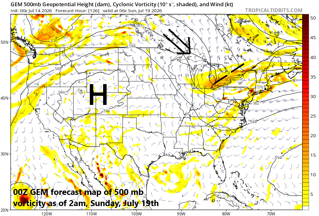 **Unfolding pattern can result in a severe weather/heavy rain threat for the Mid-Atlantic region this weekend...hot weather to precede with a spike to 100 degrees on Wednesday**