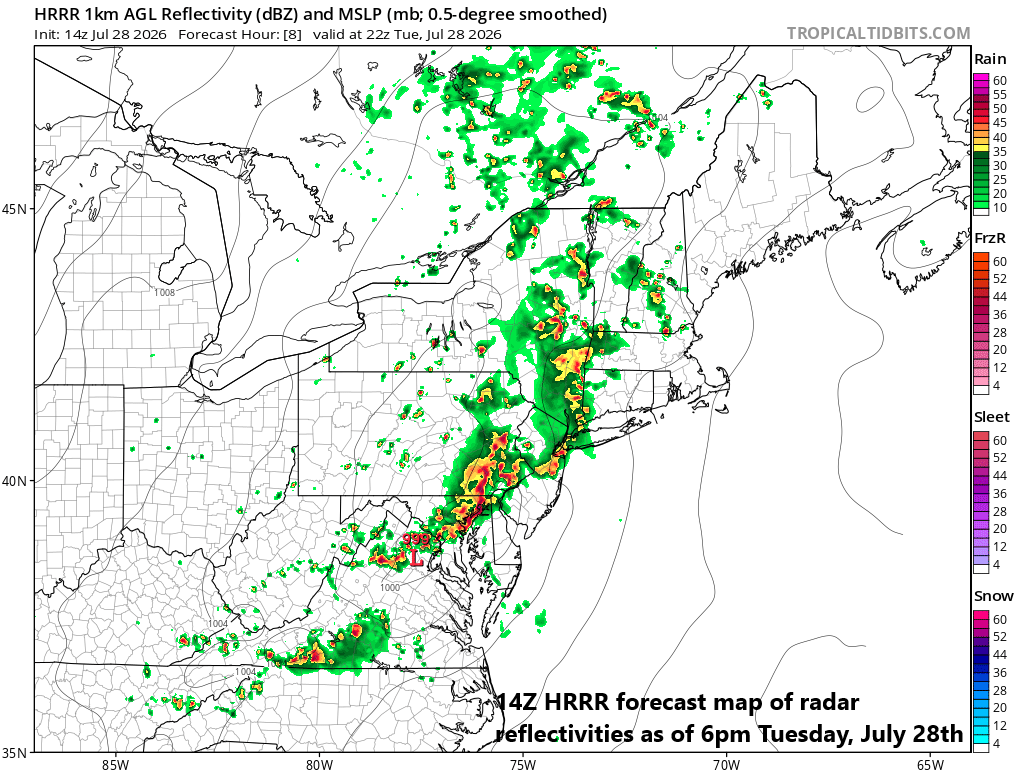 ***An active afternoon and evening in the Mid-Atlantic region...heavy rain/flash flooding, strong-to-severe thunderstorms all on the table***
