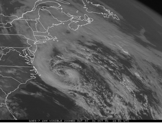 *Mix together a hurricane, a strengthening extra-tropical low pressure system, and a Canadian cold front and you come up with “The Perfect Storm” - late October 1991*
