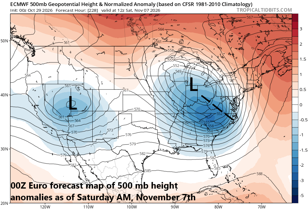 **Significant rain event on the table later next week in the eastern US and tropical moisture may play a role...same system can produce rain/severe weather Deep South/Miss. Valley early-to-mid week**